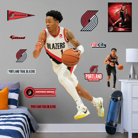 Portland Trail Blazers: Anfernee Simons 2022        - Officially Licensed NBA Removable     Adhesive Decal