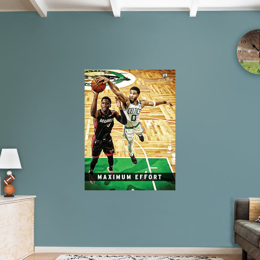 Boston Celtics: Jayson Tatum  Block Motivational Poster        - Officially Licensed NBA Removable     Adhesive Decal