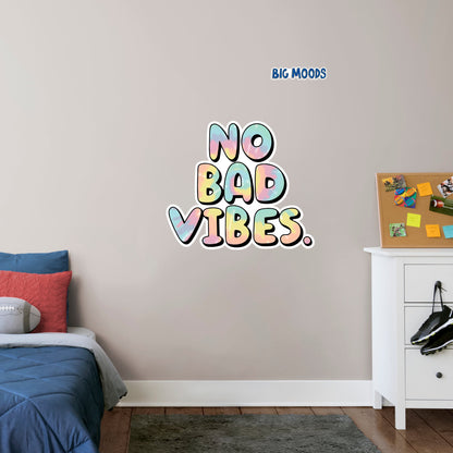No Bad Vibes (Tie-Dye)        - Officially Licensed Big Moods Removable     Adhesive Decal