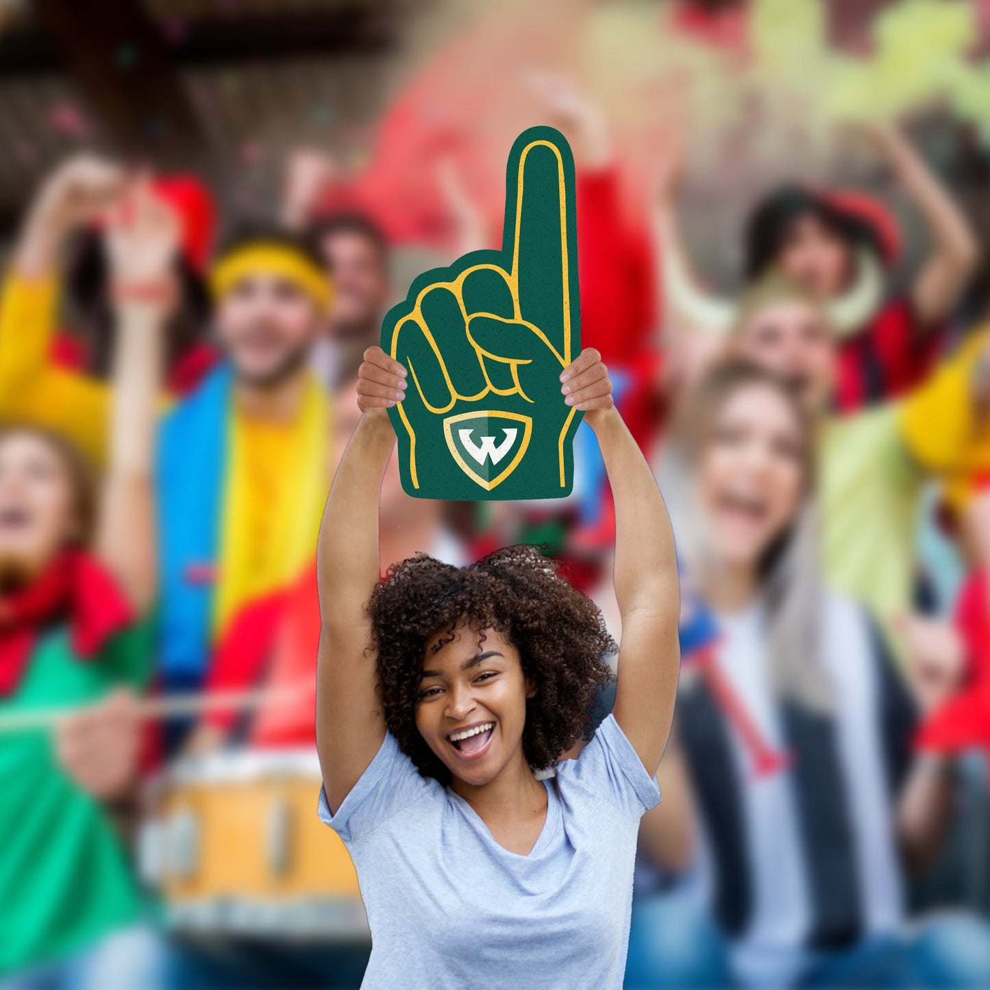 Wayne State Warriors: Foamcore Foam Finger Foam Core Cutout - Officially Licensed NCAA Big Head