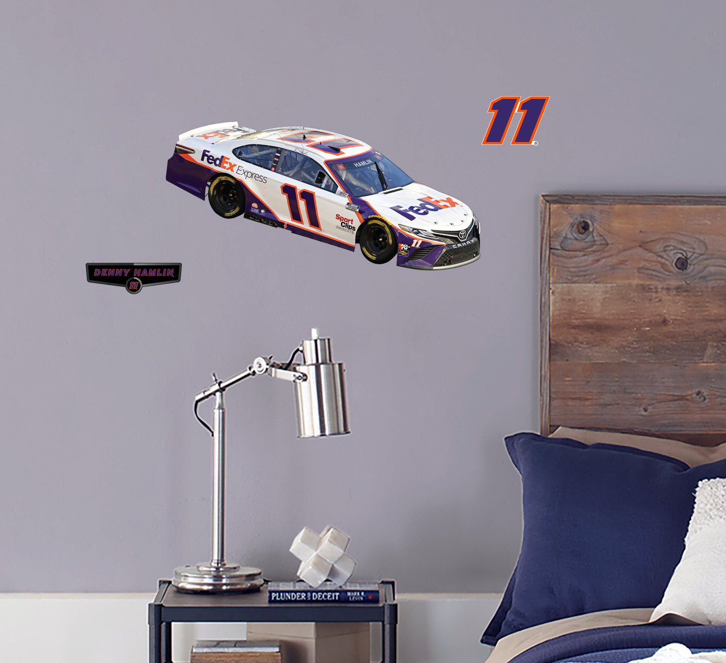 Denny Hamlin - RealBig FedEx Car Collection - Official NASCAR - Reusable Vinyl Wall Decals