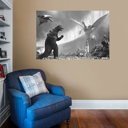 Godzilla: 1965-Invasion of Astro Monster Movie Scene Mural - Officially Licensed Toho Removable Adhesive Decal