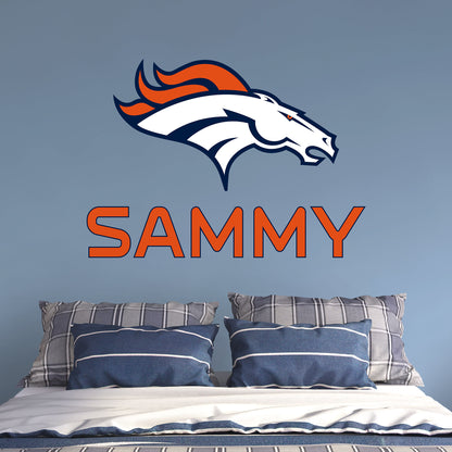 Denver Broncos:  Stacked Personalized Name        - Officially Licensed NFL    Transfer Decal