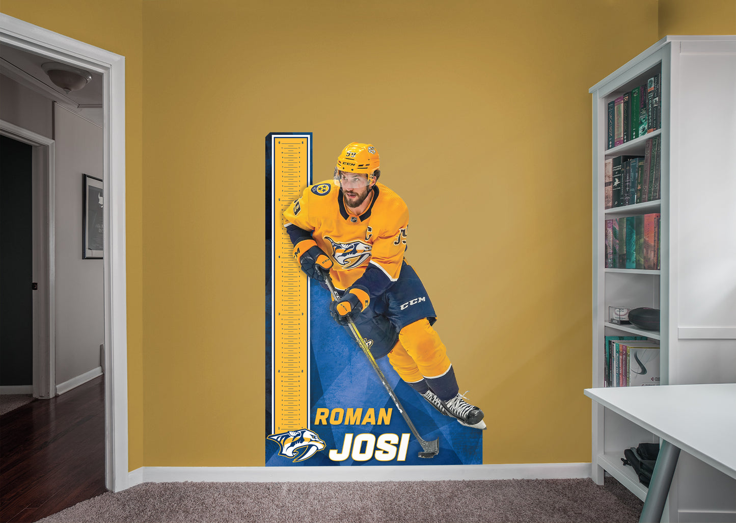 Nashville Predators: Roman Josi  Growth Chart        - Officially Licensed NHL Removable Wall   Adhesive Decal