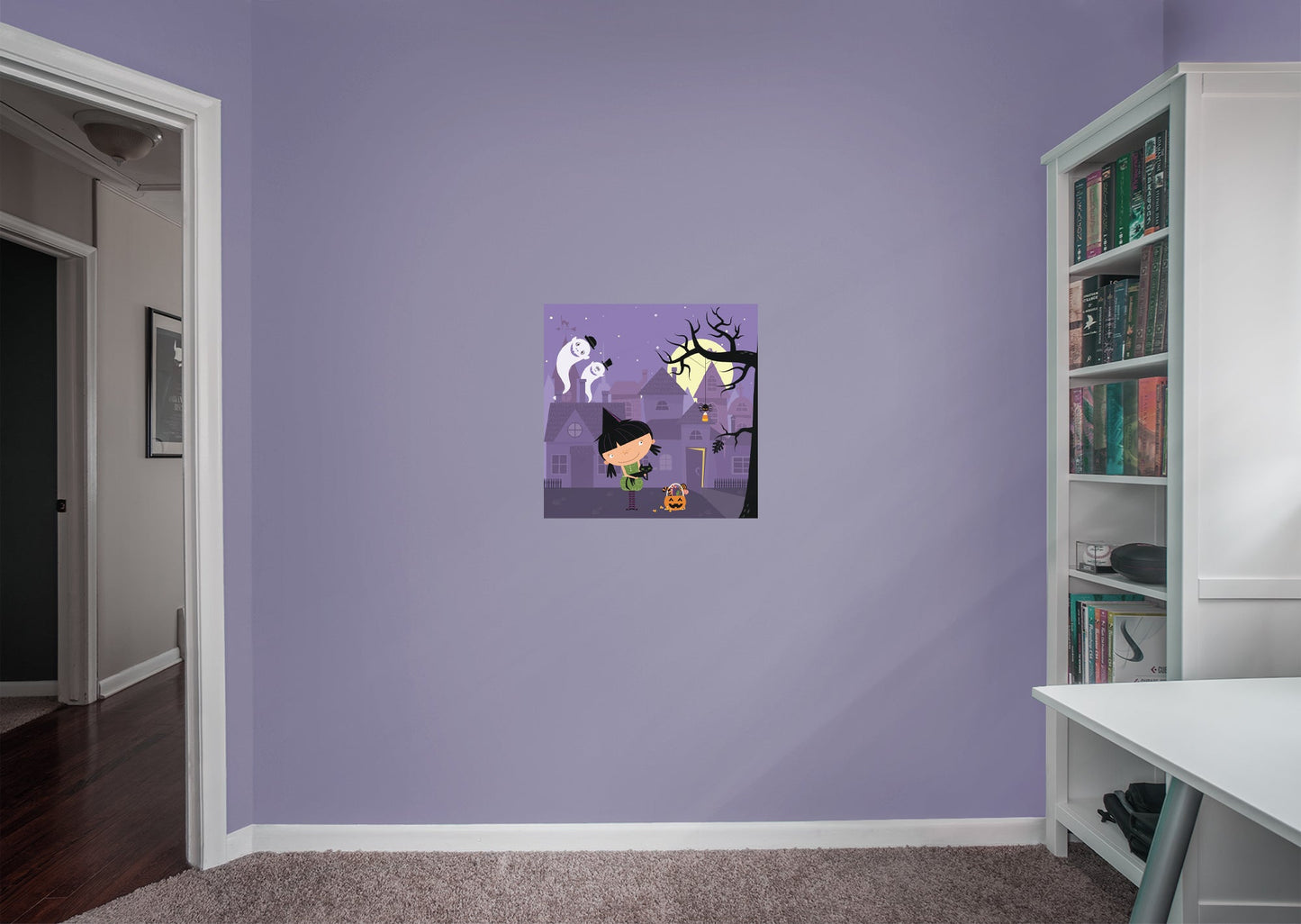 Halloween:  Violet Halloween Mural        -   Removable Wall   Adhesive Decal