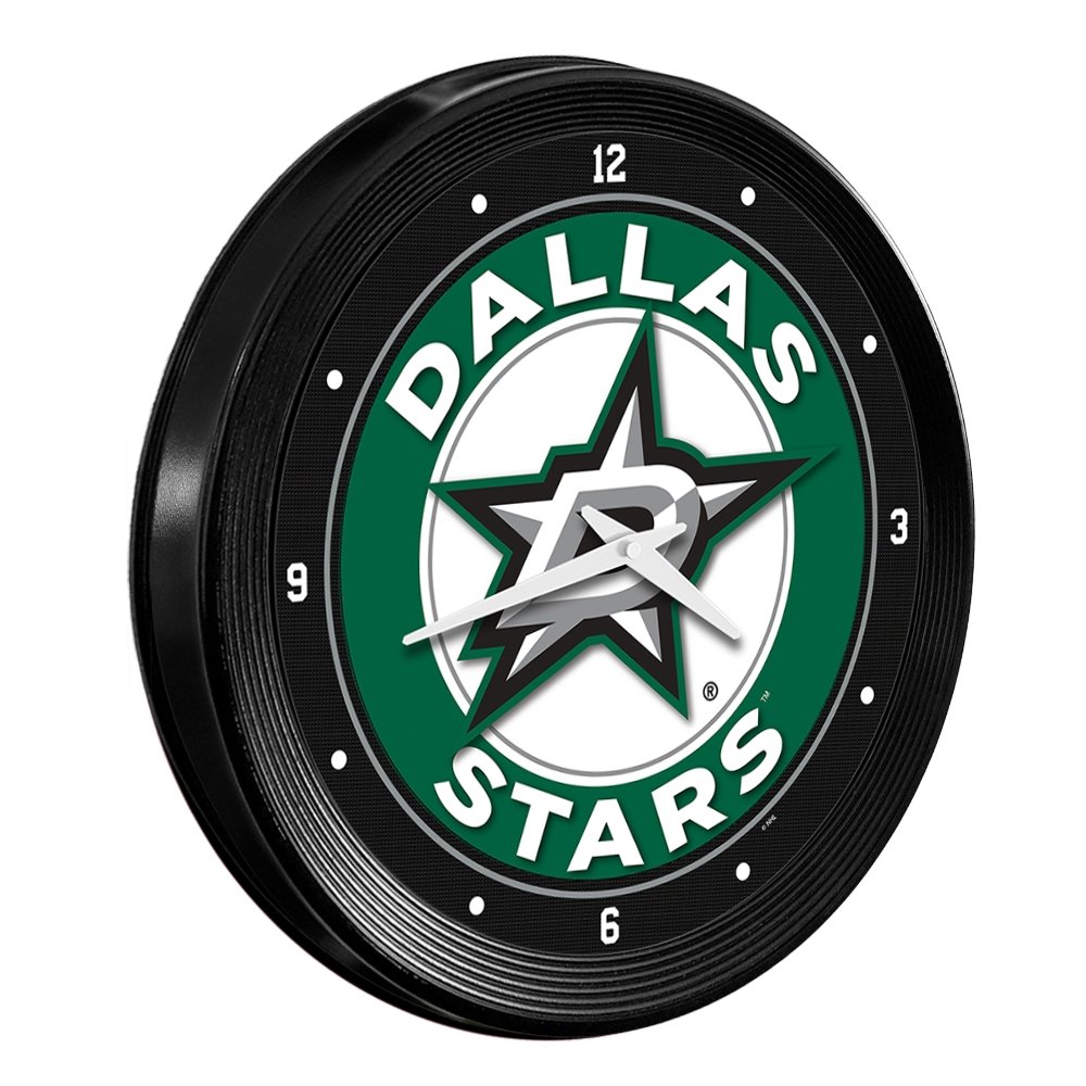Dallas Stars: Ribbed Frame Wall Clock - The Fan-Brand