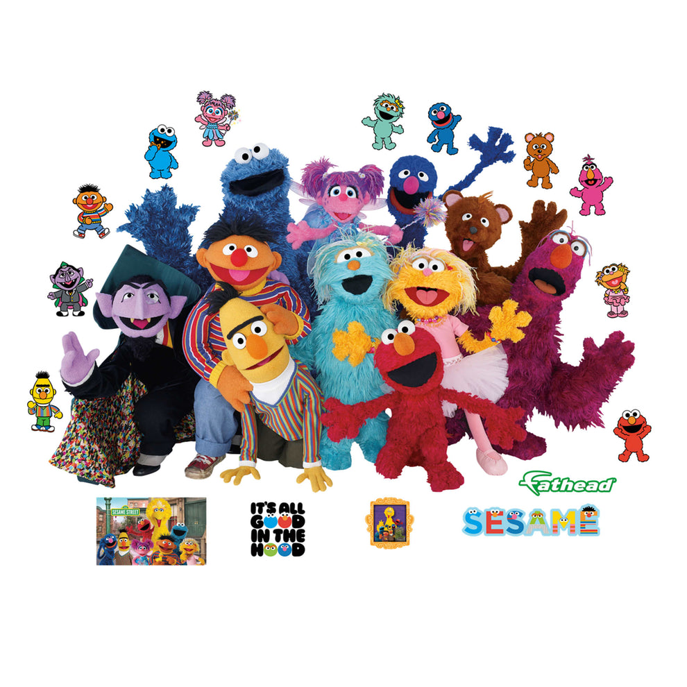 Character Group Mural - Officially Licensed Sesame Street Removable Wa ...