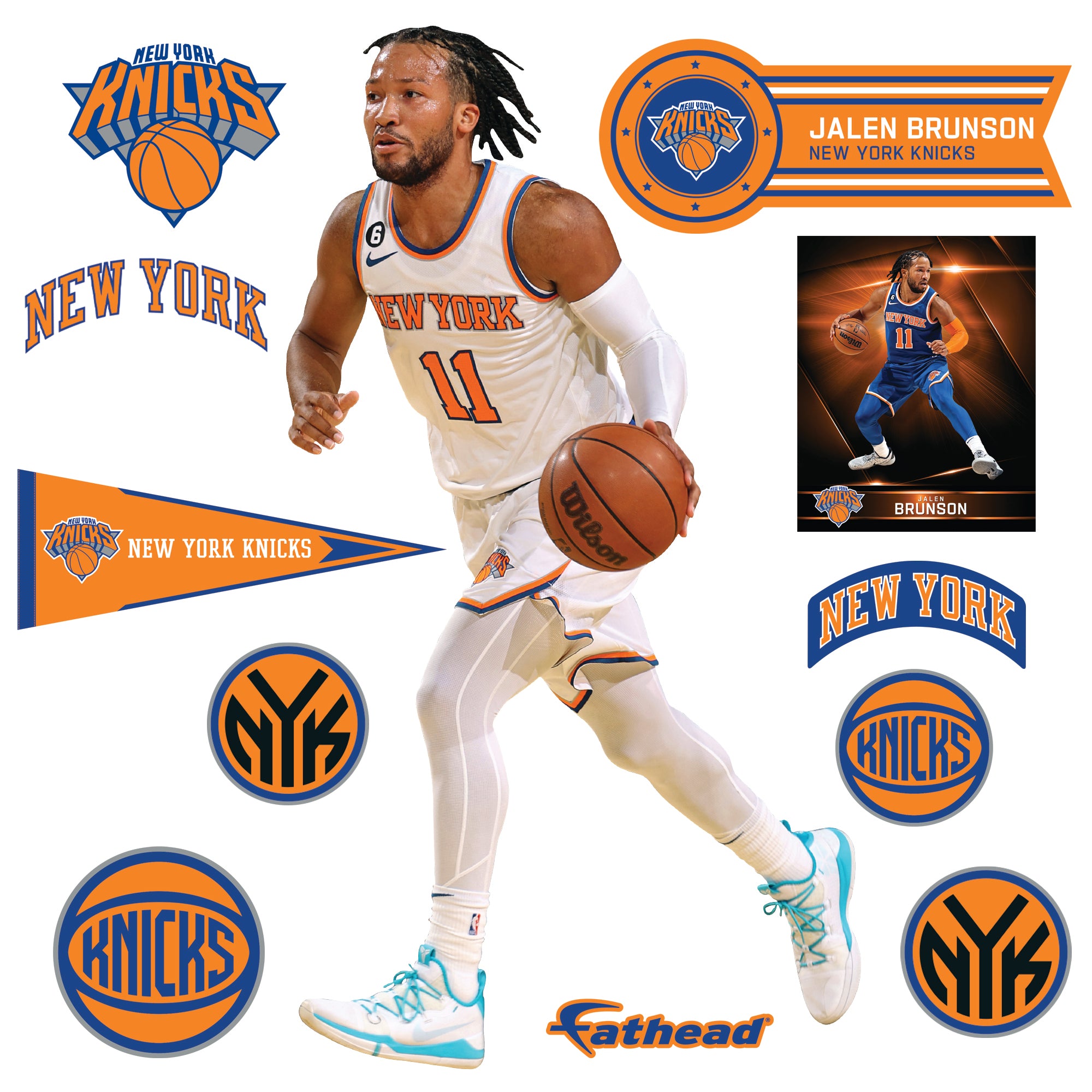 New York Knicks: Jalen Brunson - Officially Licensed NBA Removable Adhesive  Decal