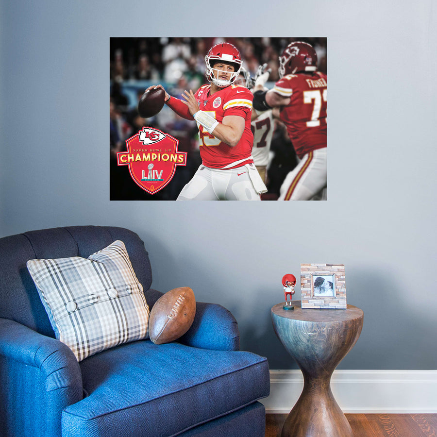 Patrick Mahomes II - Super Bowl LIV Moments - Peel & Stick Poster - Official NFL - Kansas City Chiefs - Reusable Vinyl Wall Decal