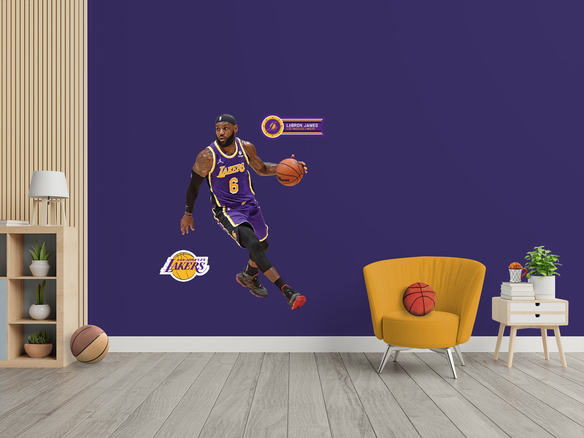 LeBron James 2021 Blue Jersey for Los Angeles Lakers - NBA Removable Wall Decal Large