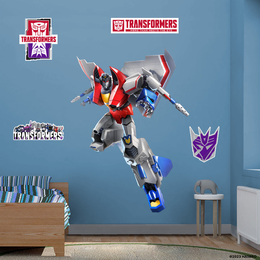 Starscream - Transformers - RealBig Collection - Official Hasbro - Reusable Vinyl Wall Decals
