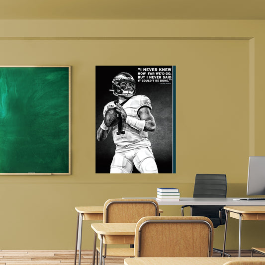 Philadelphia Eagles: Jalen Hurts 2023 Inspirational Poster        - Officially Licensed NFL Removable     Adhesive Decal