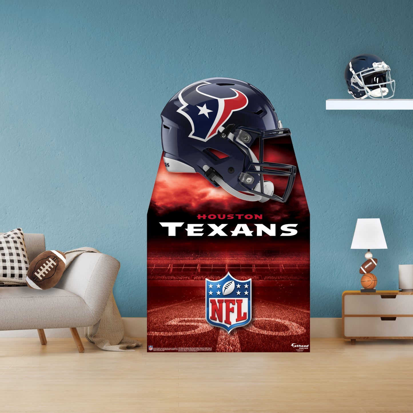 Houston Texans:  2022 Helmet  Life-Size   Foam Core Cutout  - Officially Licensed NFL    Stand Out