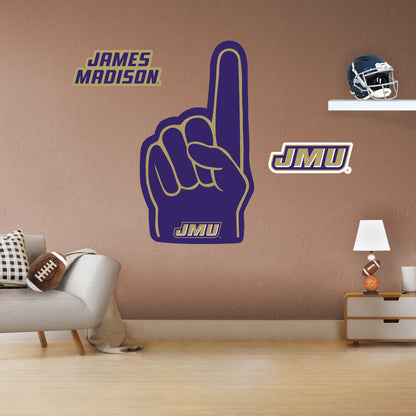 James Madison Dukes:  2021  Foam Finger        - Officially Licensed NCAA Removable     Adhesive Decal