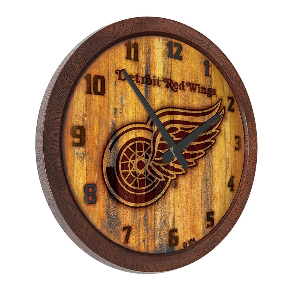 Detroit Red Wings: Branded "Faux" Barrel Top Wall Clock - The Fan-Brand
