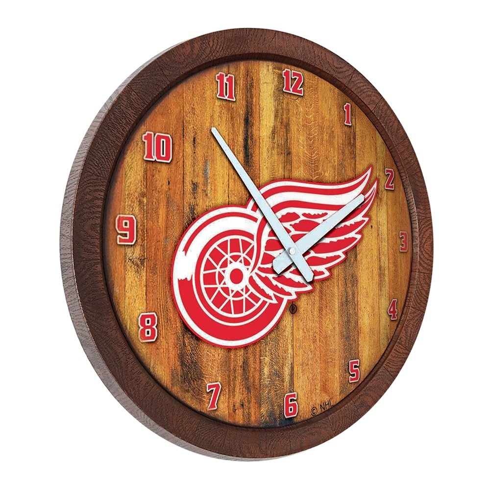 Detroit Red Wings: "Faux" Barrel Top Wall Clock - The Fan-Brand