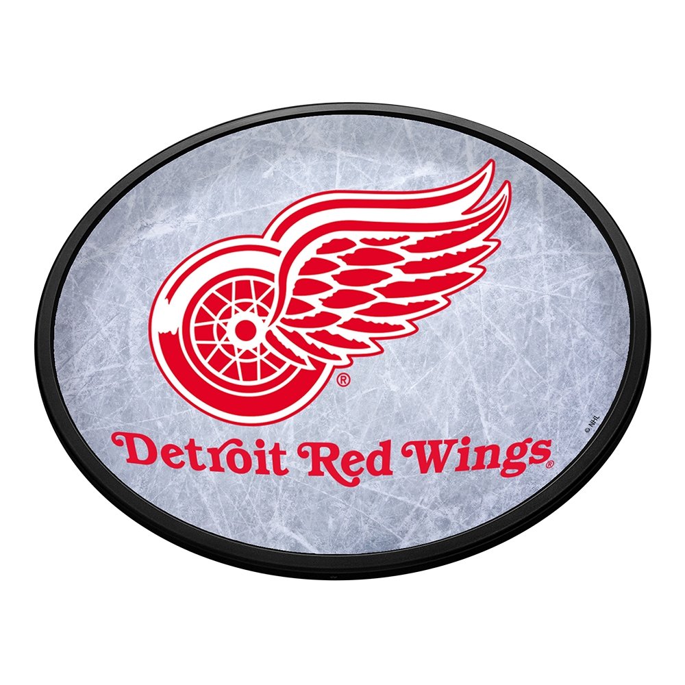 Detroit Red Wings: Ice Rink - Oval Slimline Lighted Wall Sign - The Fan-Brand