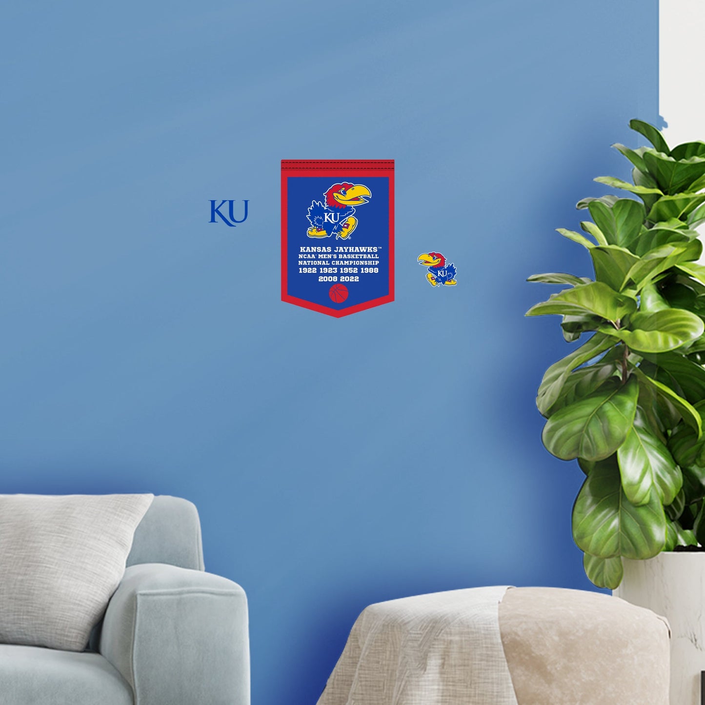 Kansas Jayhawks: 2022 Basketball Championships Banner - Officially Licensed NCAA Removable Adhesive Decal