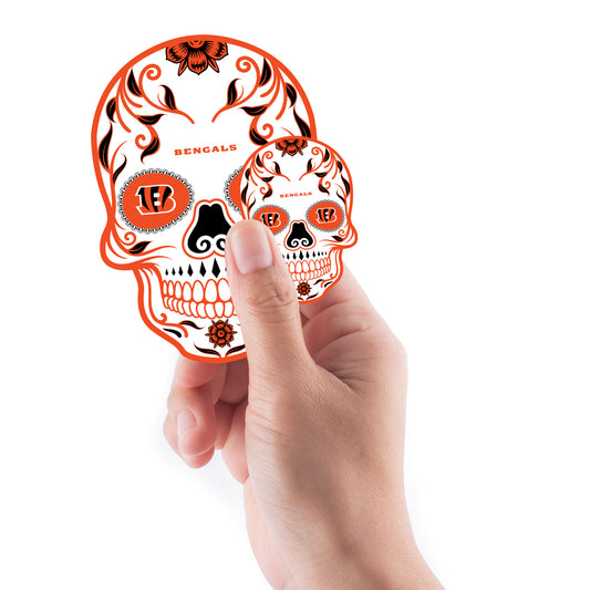 Sheet of 5 -Cincinnati Bengals: Skull Minis - Officially Licensed NFL Removable Adhesive Decal