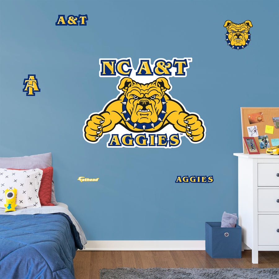 North Carolina AT&T University - RealBig Collection - Official NCAA - Reusable Vinyl Wall Decals