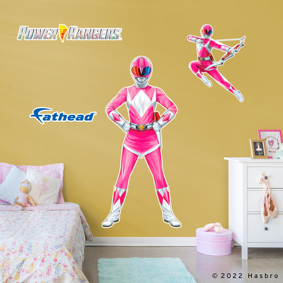 Pink Ranger - Power Rangers - RealBig Collection - Official Hasbro - Reusable Vinyl Wall Decals #2