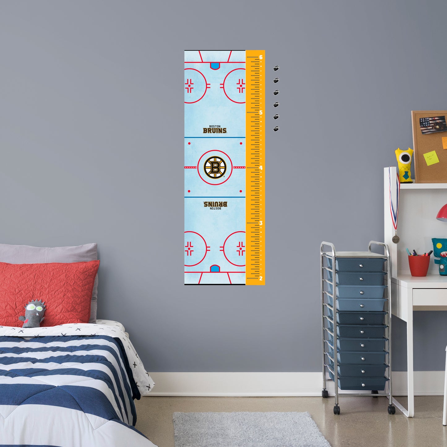 Boston Bruins: Rink Growth Chart - Officially Licensed NHL Removable Wall Graphic