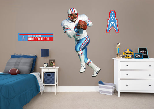 Houston Oilers: Warren Moon  Legend        - Officially Licensed NFL Removable Wall   Adhesive Decal