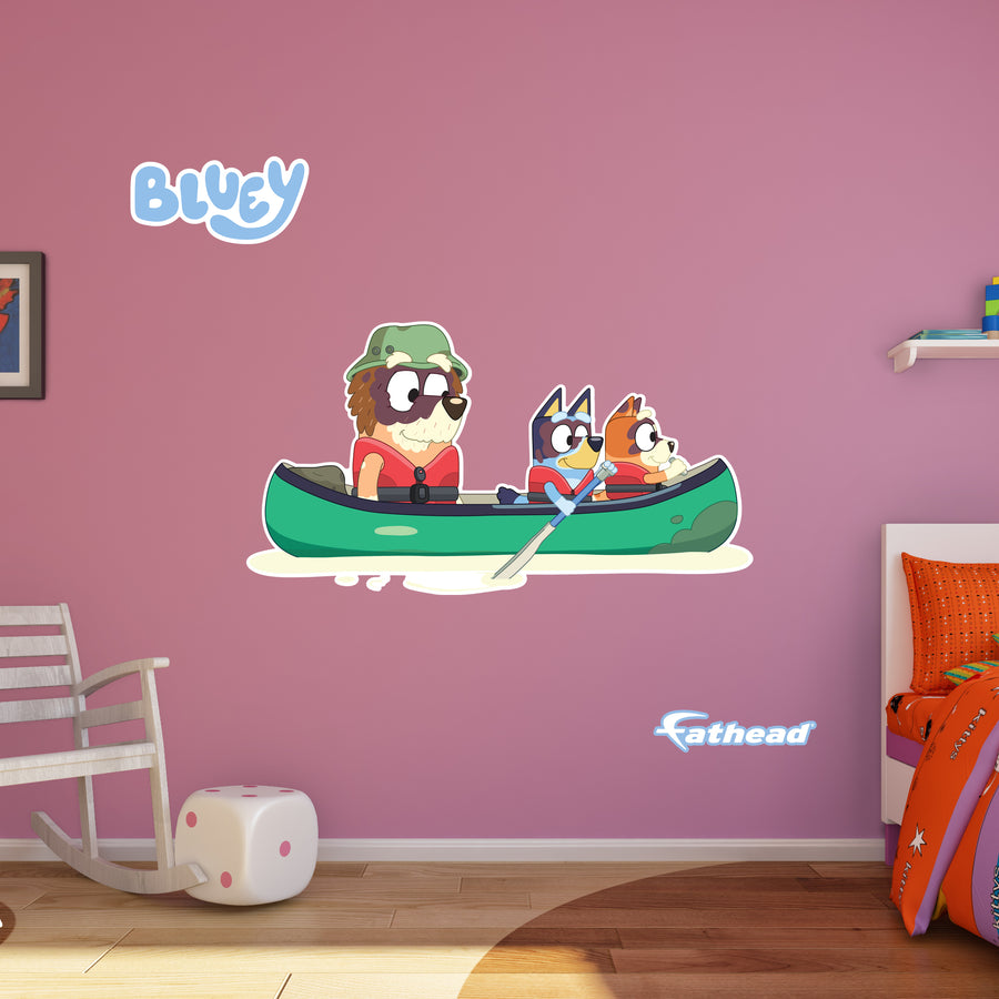 Grandad, Bluey, Bingo - Bluey - RealBig Canoe Icon Collection - Official BBC - Reusable Vinyl Wall Decals