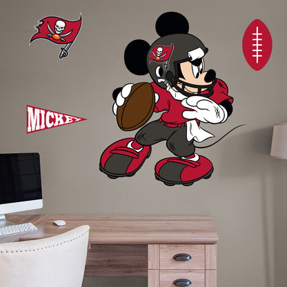 Tampa Bay Buccaneers: Mickey Mouse 2021        - Officially Licensed NFL Removable     Adhesive Decal