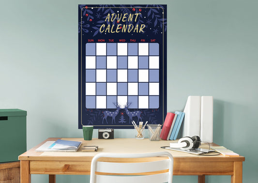 Calendars: Blue Reindeer Dry Erase - Removable Adhesive Decal