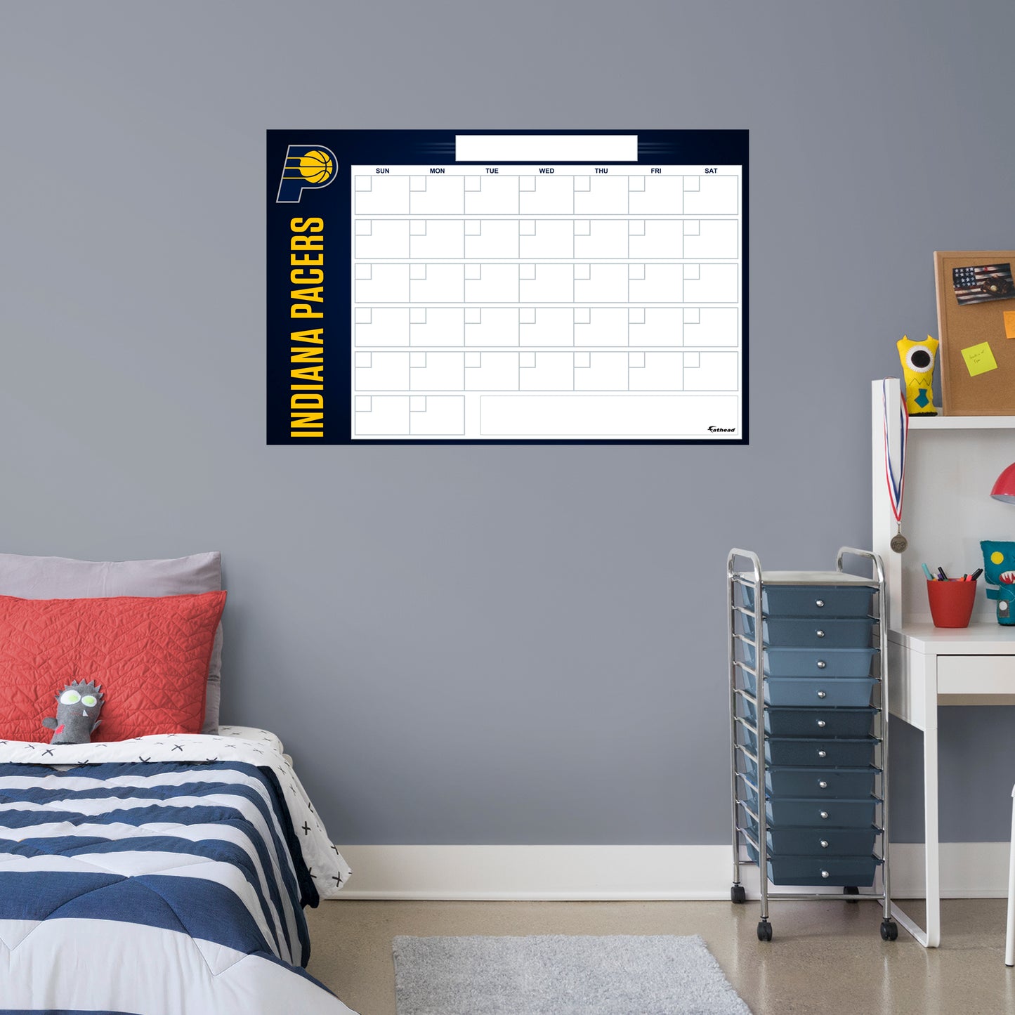 Indiana Pacers Dry Erase Calendar  - Officially Licensed NBA Removable Wall Decal