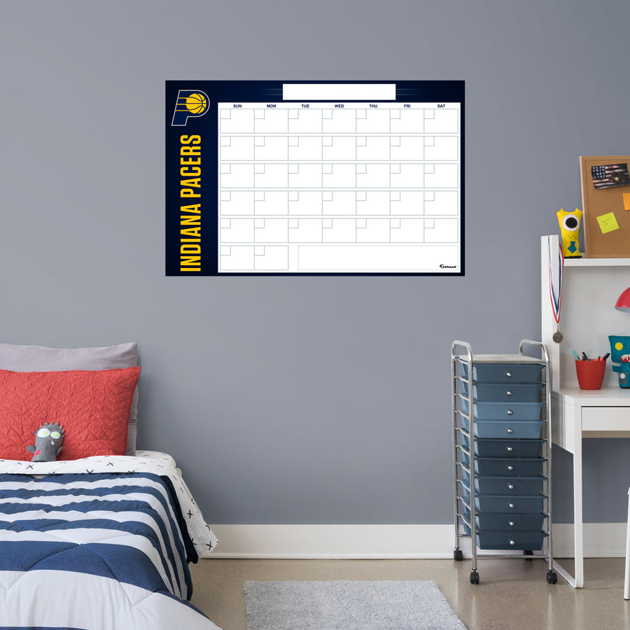 Indiana Pacers - Dry Erase Calendar - Official NBA - Reusable Vinyl Wall Decal