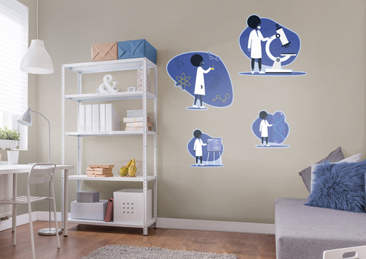 Women in Science Scientist AFRO Collection  - Removable Wall Decal