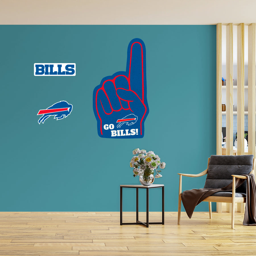 Buffalo Bills - RealBig Foam Finger Collection - Official NFL - Reusable Vinyl Wall Decals