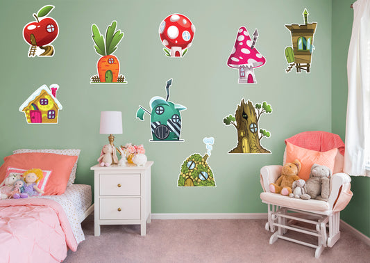 Nursery:  Houses Collection        -   Removable Wall   Adhesive Decal