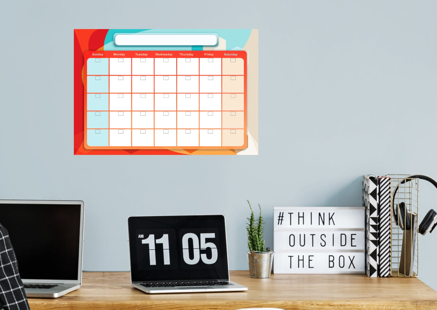 Calendars: Complementary One Month Calendar Dry Erase - Removable Adhesive Decal