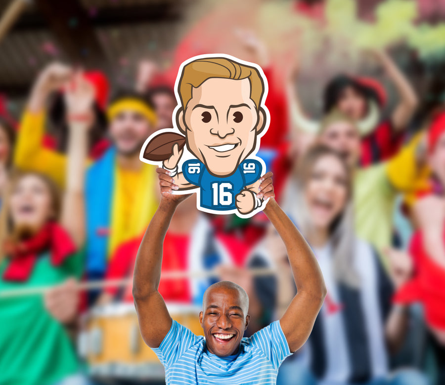 Jared Goff Emoji - Big Head - Official NFLPA - Detroit Lions - Foam Core Cutout