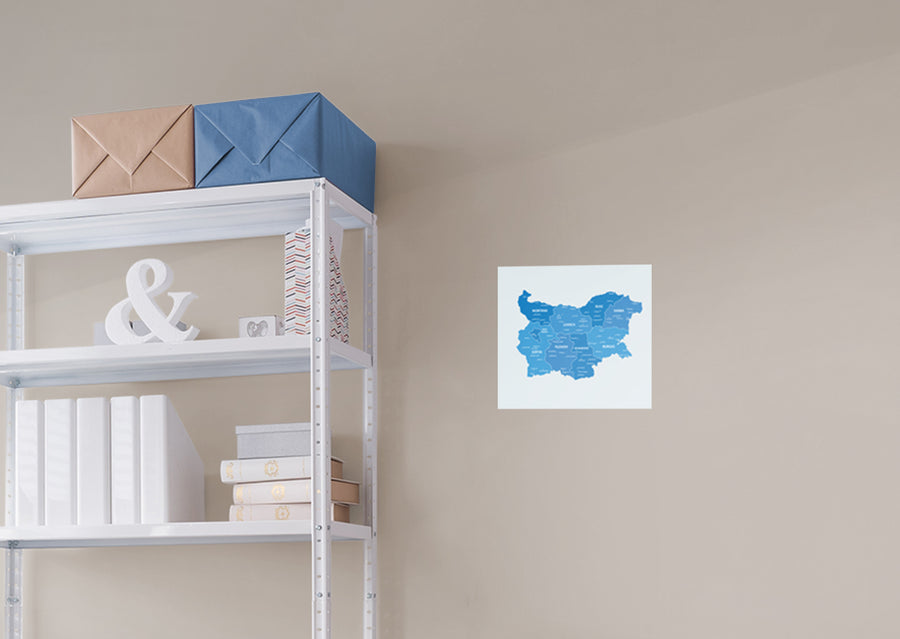 Maps of Europe: Bulgaria Mural        -   Removable Wall   Adhesive Decal