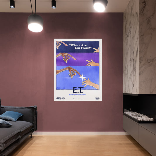 E.T.: E.T. Where Are You From? 40th Anniversary Graphic Poster        - Officially Licensed NBC Universal Removable     Adhesive Decal