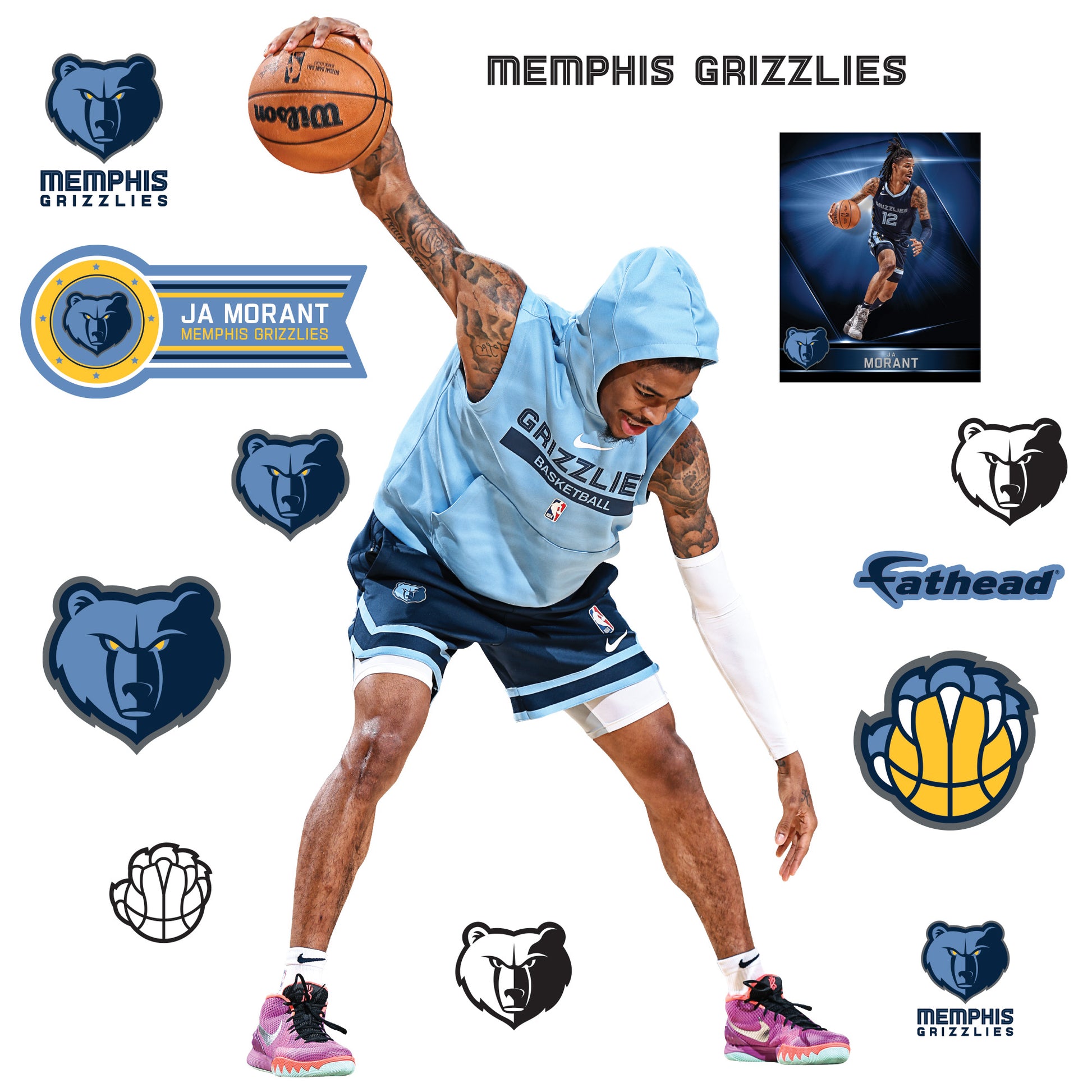 Memphis Grizzlies: Ja Morant 2022 - Officially Licensed NBA Removable –  Fathead