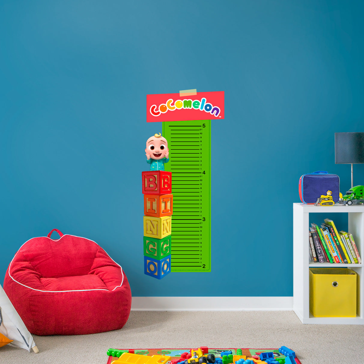 JJ Blocks Growth Chart        - Officially Licensed CoComelon Removable     Adhesive Decal