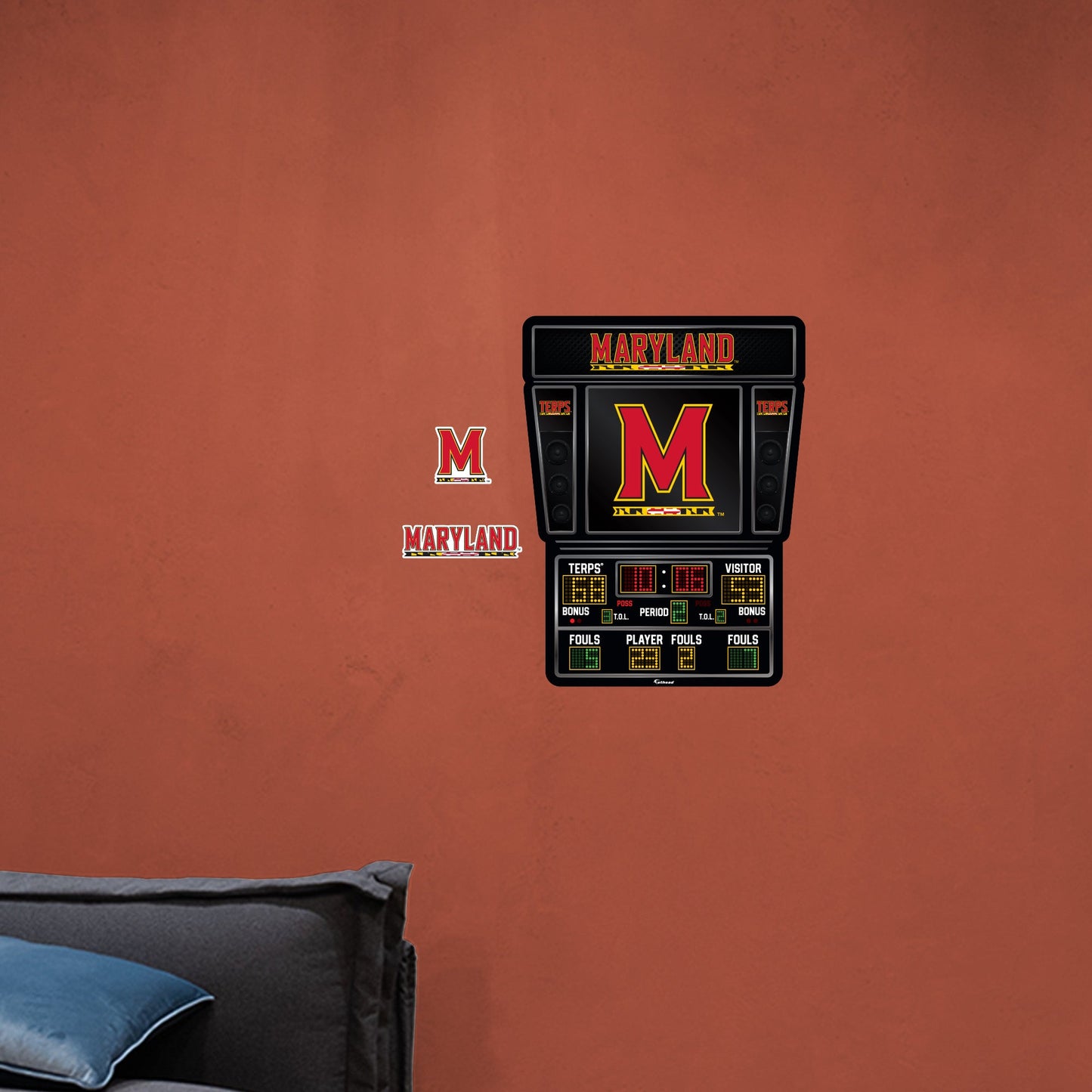 Maryland Terrapins:   Basketball Scoreboard        - Officially Licensed NCAA Removable     Adhesive Decal