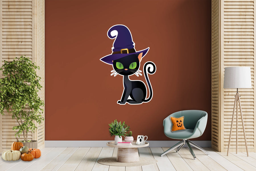 Halloween: Black Cat Icon        -   Removable Wall   Adhesive Decal