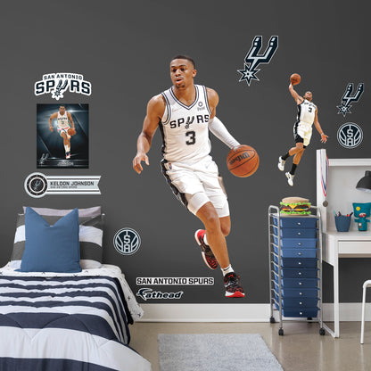 San Antonio Spurs: Keldon Johnson 2022        - Officially Licensed NBA Removable     Adhesive Decal