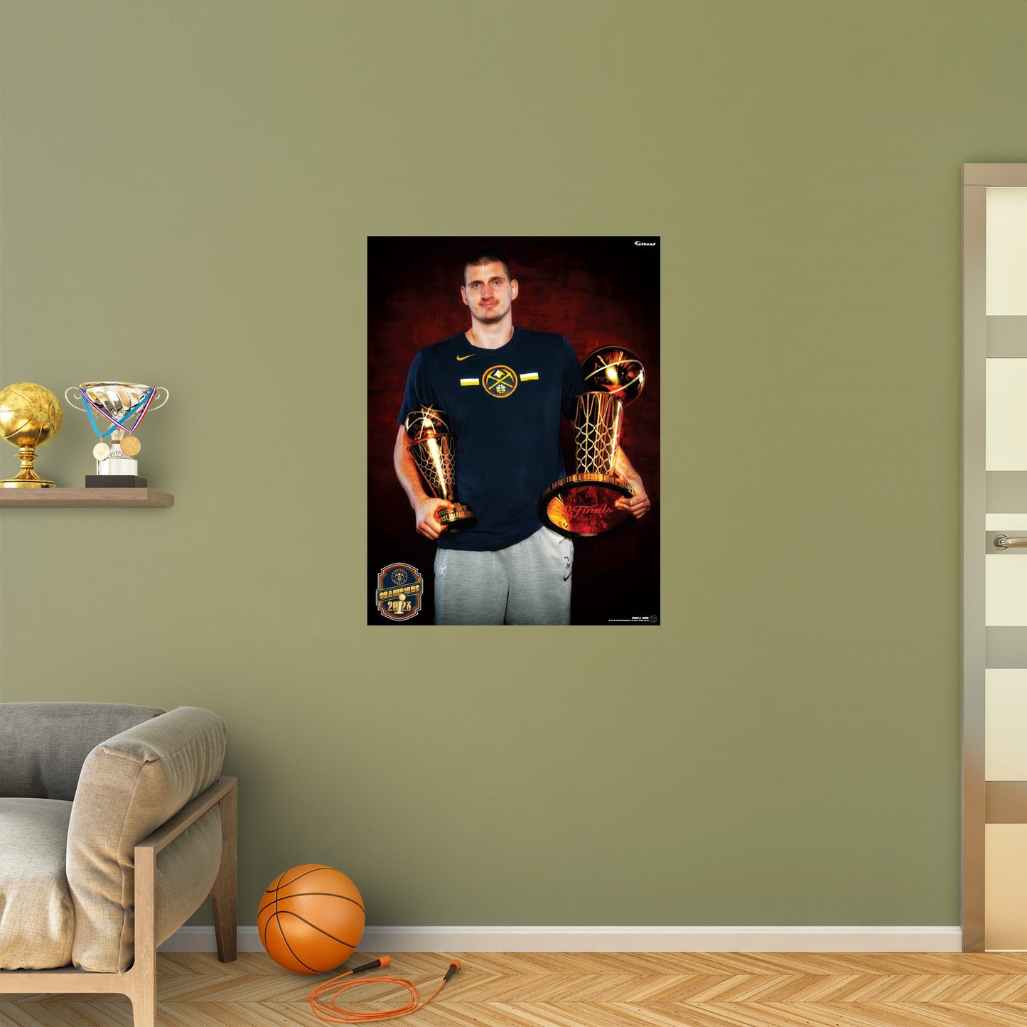 Denver Nuggets: Nikola Jokić 2023 Trophies Poster        - Officially Licensed NBA Removable     Adhesive Decal