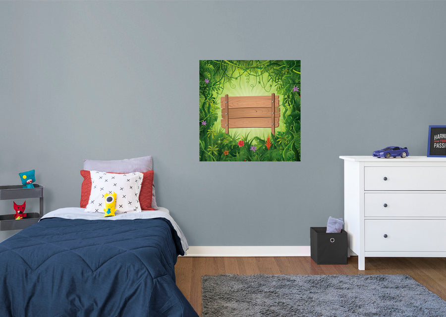 Jungle:  Blue Flowers Dry Erase        -   Removable Wall   Adhesive Decal