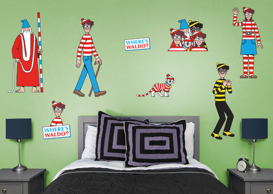 Where's Waldo:  Characters Collection        - Officially Licensed NBC Universal Removable Wall   Adhesive Decal