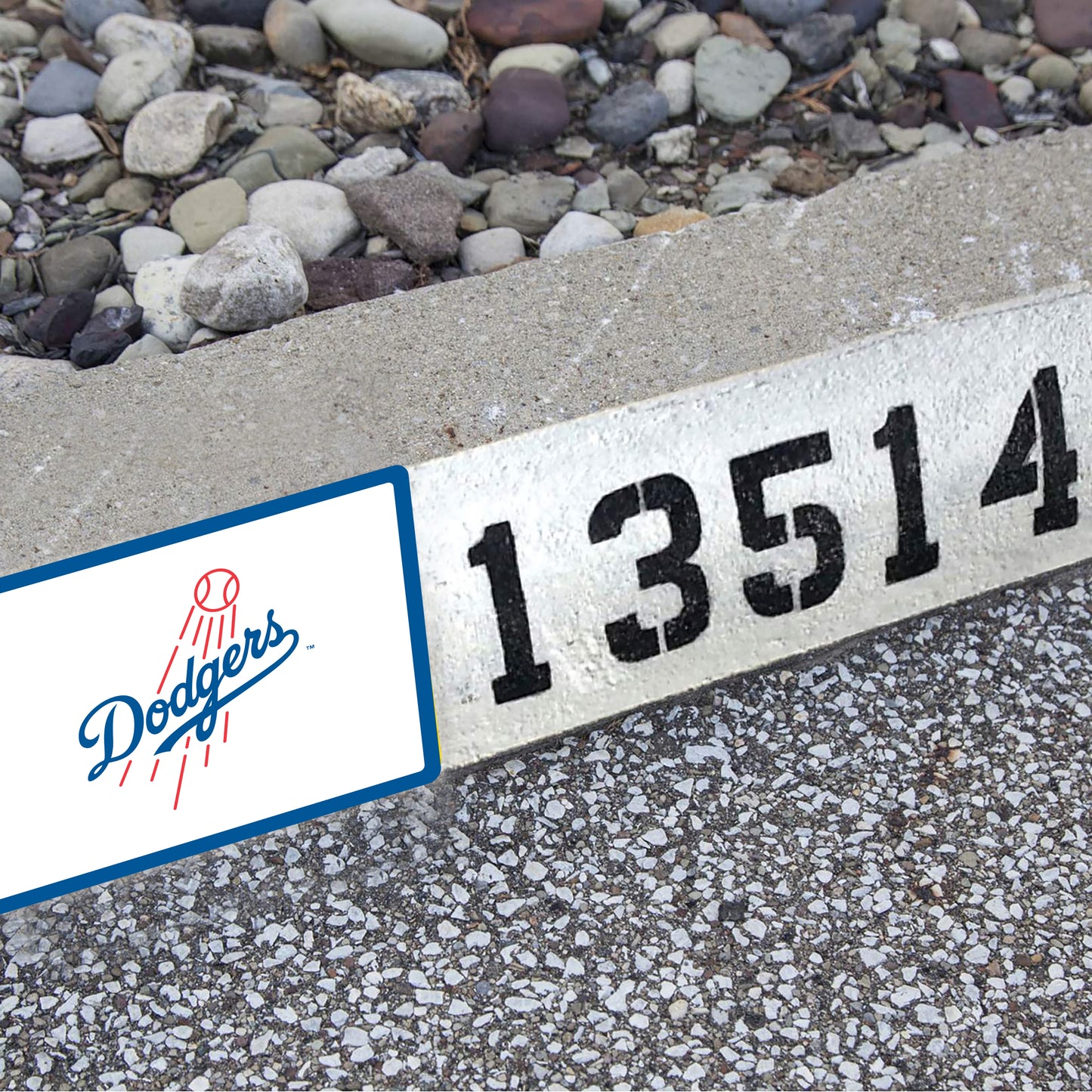 Fathead Los Angeles Dodgers: Address Block Logo - MLB Outdoor Graphic 8W x 4H