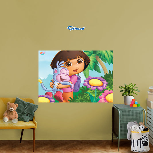 Dora the Explorer: Dora and Boots Poster        - Officially Licensed Nickelodeon Removable     Adhesive Decal