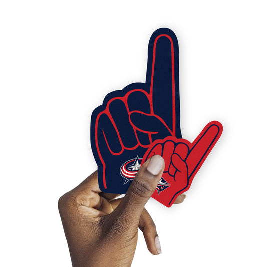 Columbus Blue Jackets:  2022  Foam Finger Minis        - Officially Licensed NHL Removable     Adhesive Decal